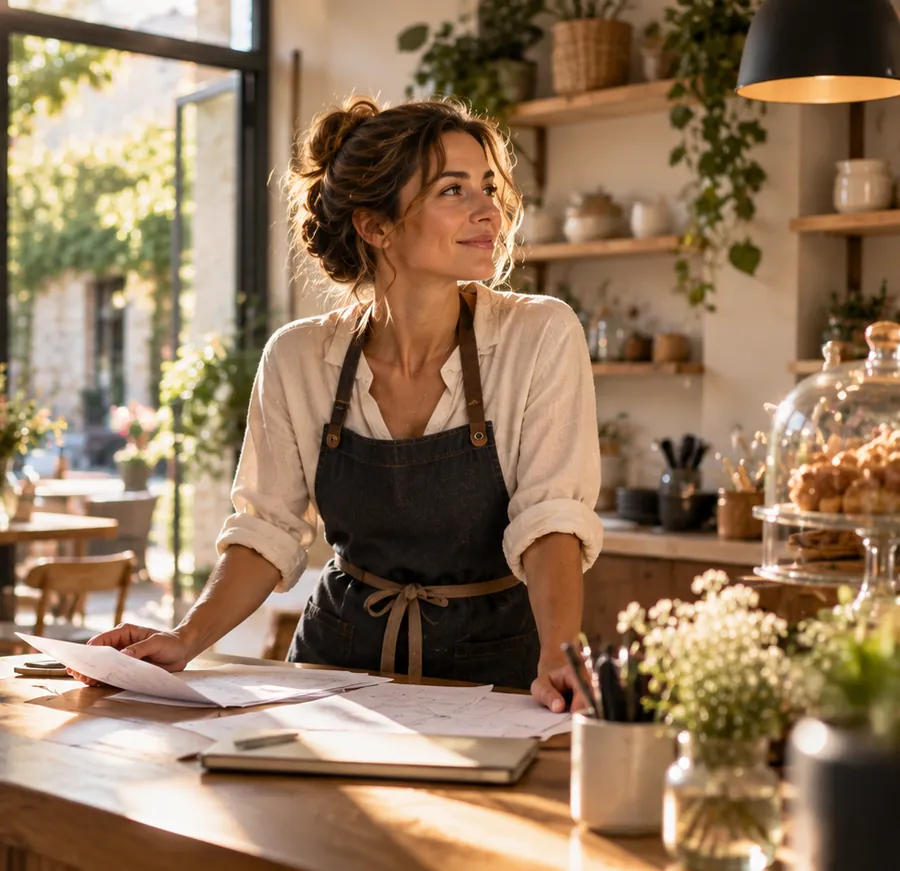 A shop owner in her business